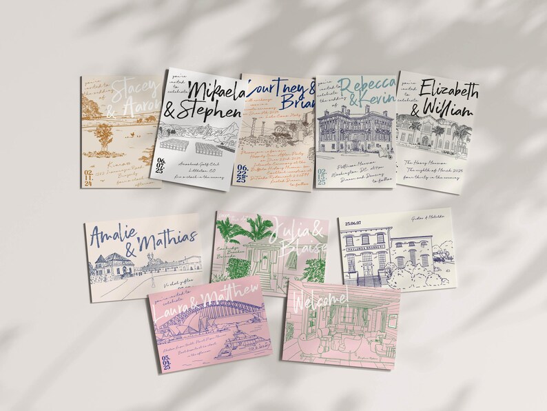 COMO Wedding Invitation Venue Illustration | Custom Sketch (Digital Files Only) image 6