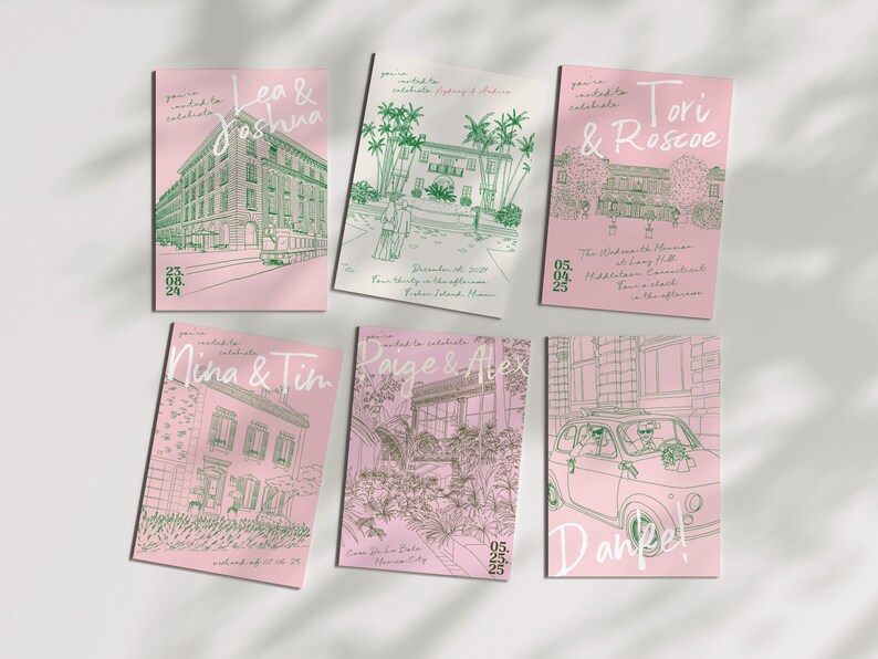 COMO Wedding Invitation Venue Illustration | Custom Sketch (Digital Files Only) image 8