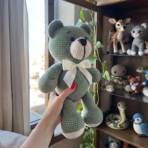 Patrón de oso de recuerdo a crochet: Osito de peluche amigurumi en PDF (descarga digital)