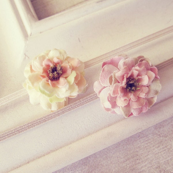 Rustic Rose Newborn Headband, Set of 2