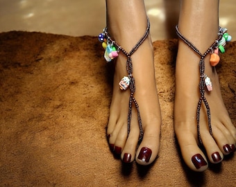 Chocolate and Charms Barefoot Sandals