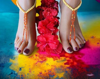 Orange in the Sun Barefoot Sandals