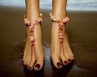 Burnt Orange Barefoot Sandals