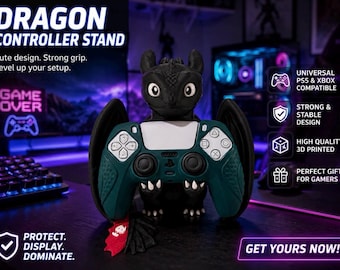 Phone and controller holder (Toothless)