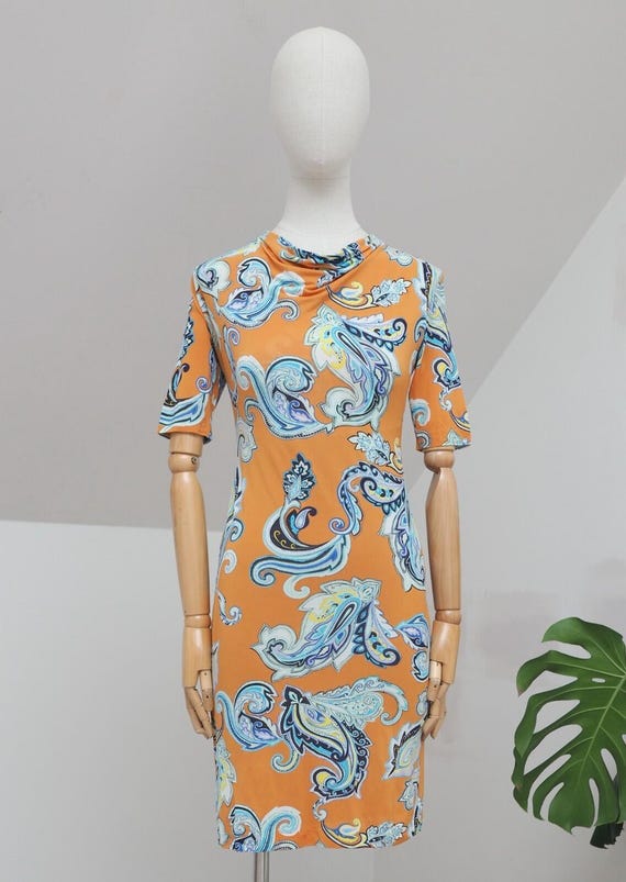 Etro, Etro Milano Luxury Women's Multicolor Paisley Dress Size 38 Made in Italy