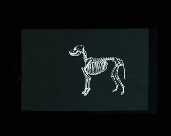 SKELETON DOG, Small Patches For Jeans, Punk Patch, Patches For Bags, Dog Patch, Animal Patch, Anatomy Patch, Skeleton Patch