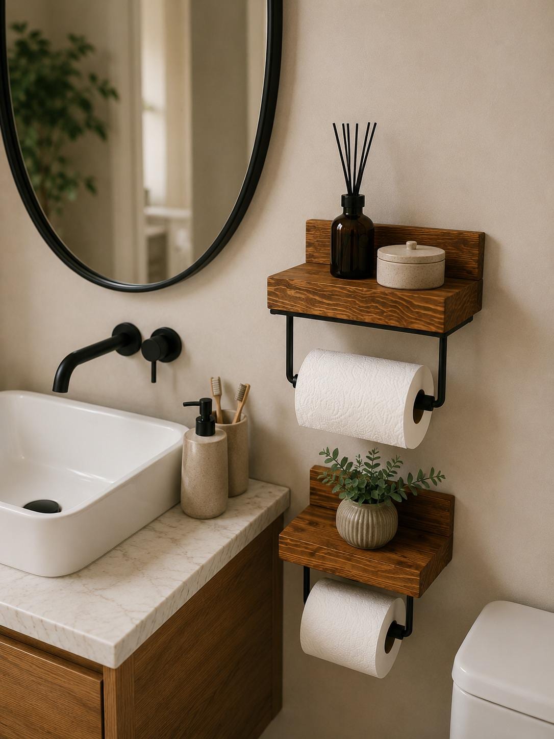 Badezimmer deko holz