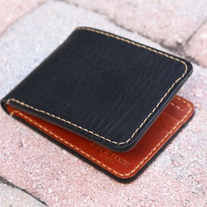 Cartera para hombre de cuero cosido a mano - Cuero curtido vegetal - Cuero HORWEEN + Buttero de Conceria Walpier - 010214