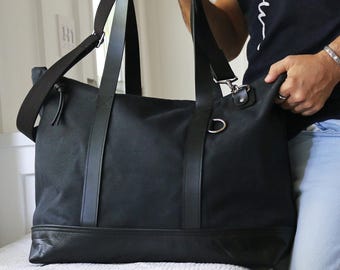 EXTRA LARGE zippered tote bag - heavy waxed canvas everyday tote - jumbo bag - handmade in USA - 010261