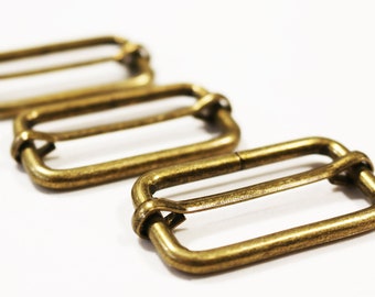 10 pieces - 1 1/2" antique brass - heavy duty - Adjustable Slide Buckle - bulk hardware - wholesale - 0020