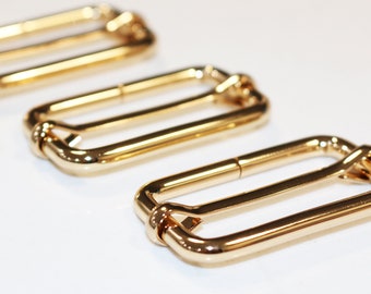 10 Pieces - 1 1/2" gold slider - heavy duty - Adjustable Slide Buckle - bulk hardware - wholesale - 0020