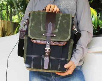 Vertical laptop messenger bag - convertible messenger 010076