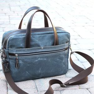 Sac porte-documents en toile cirée - fait main par Alex M Lynch - 010290