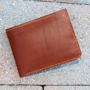 Cartera para hombre de cuero cosido a mano - castaño - cuero curtido vegetal - cartera de cuero - cuero italiano Buttero de Conceria Walpier - 010298