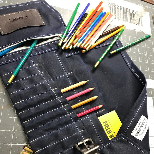 Canvas Pencil Roll Etsy