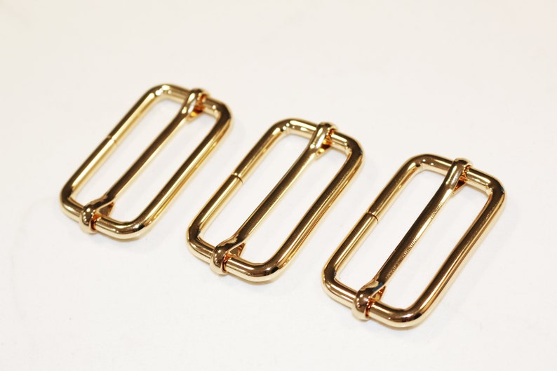 10 Pieces 1 1/2 gold slider heavy duty Adjustable Slide Buckle bulk hardware wholesale 0020 image 2