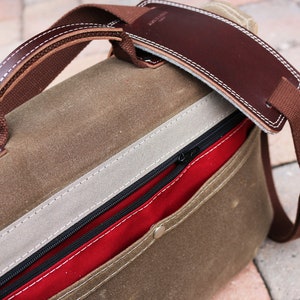 Waxed Canvas Messenger bag laptop bag handmade by Alex M Lynch 010149 image 5