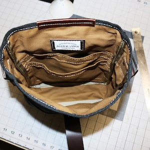Vertical messenger travel bag tablet bag heavy waxed canvas cross body small bag 010140 image 7