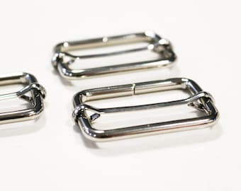 10 pieces - 1 1/2" Nickel Plate - heavy duty - Adjustable Slide Buckle - bulk hardware - wholesale - 0020