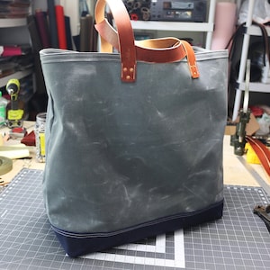 XXL Waxed Canvas tote, large tote bag, heavy weight water resistant - 010280