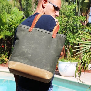 Fourre-tout en toile cirée personnalisable, grand sac fourre-tout, résistant à l'eau lourd - 010234