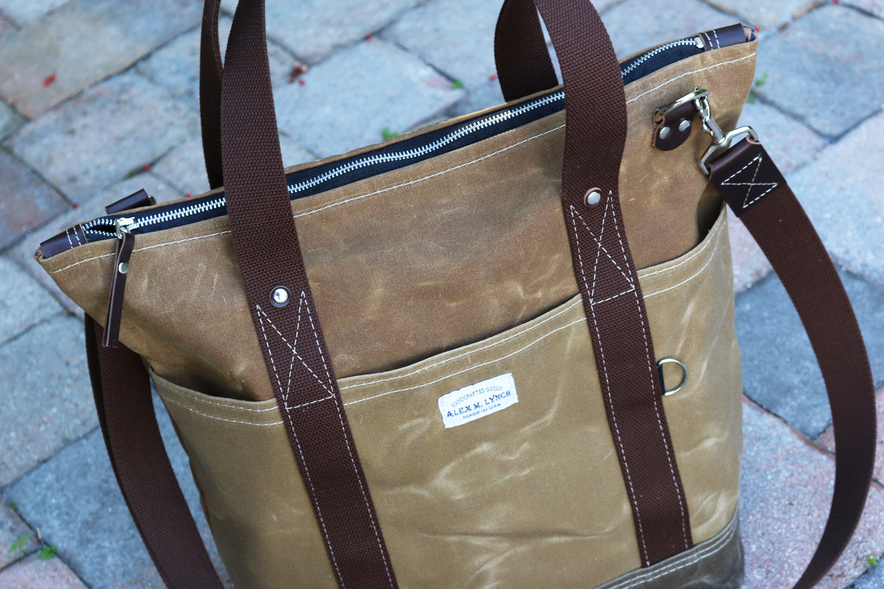 EXTRA LARGE Zippered Tote Bag Heavy Waxed Canvas Everyday Etsy