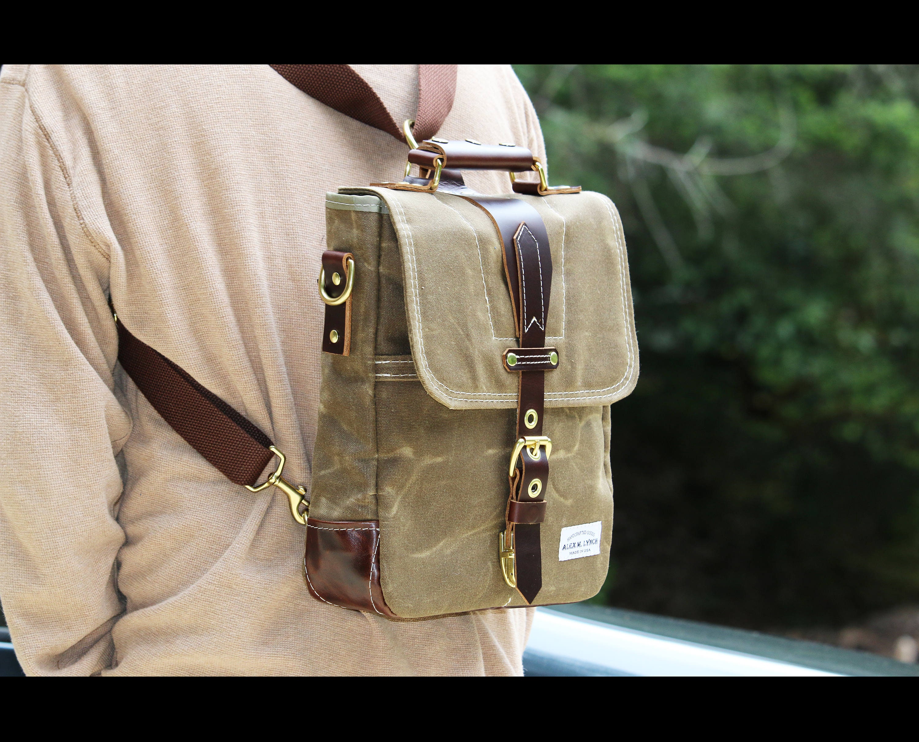 vertical messenger bag canvas