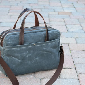 Waxed Canvas Briefcase bag handmade by Alex M Lynch 010290 image 5