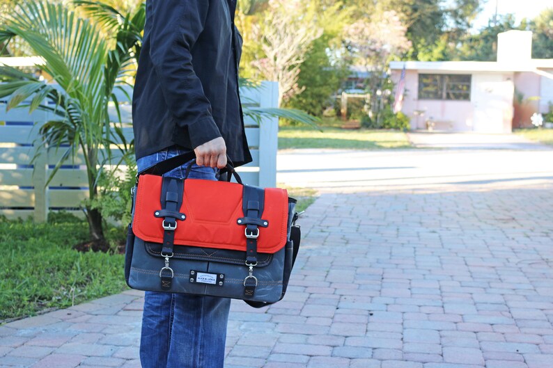 Waxed Canvas Messenger bag laptop bag handmade by Alex M Lynch 010287 image 3