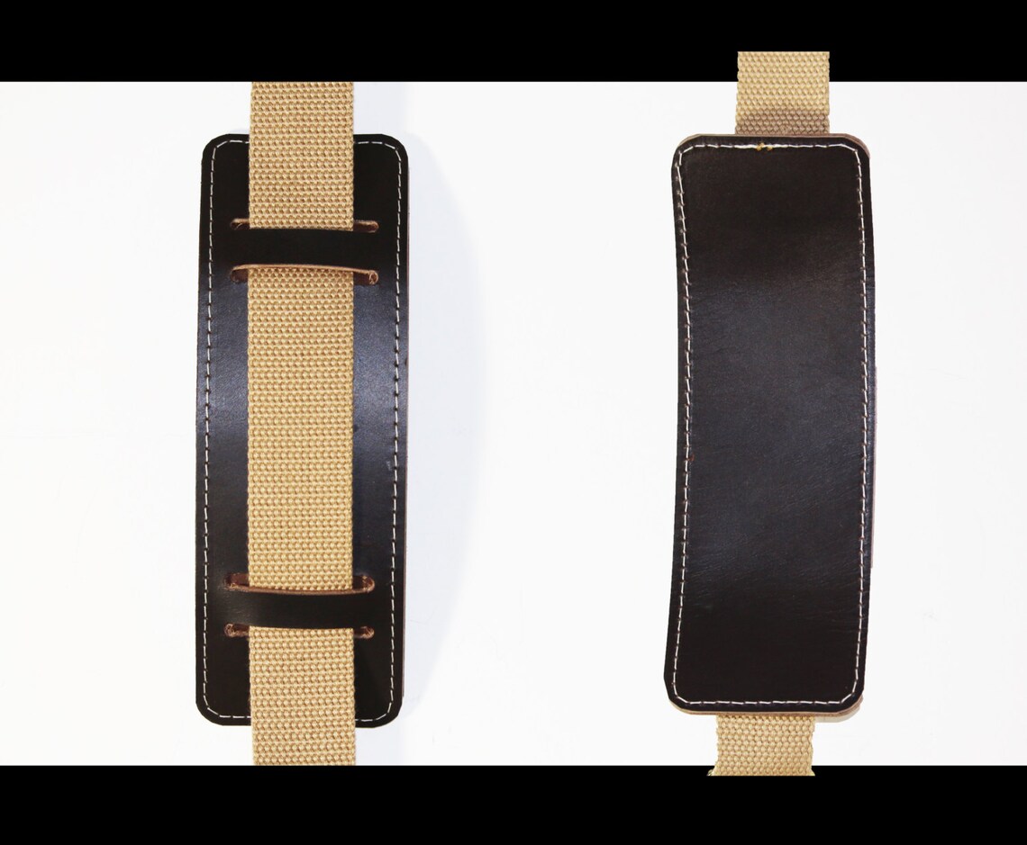 Thick Leather Shoulder Strap Pad Free Hand Stamp Etsy