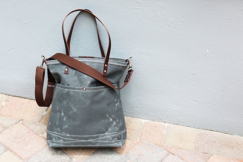 Waxed Canvas Tote Heavy Weight Water Resistant and Genuine Etsy Canada