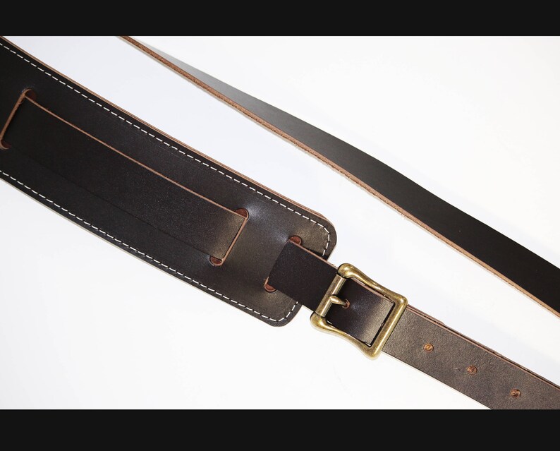 Adjustable Leather shoulder strap with leather pad SOLID Etsy