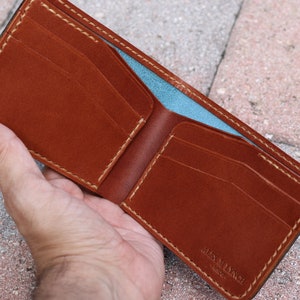Cartera para hombre de cuero cosido a mano - Cuero curtido vegetal - Buttero de Conceria Walpier - 010216 imagen 4