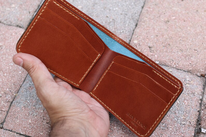 Cartera para hombre de cuero cosido a mano - Cuero curtido vegetal - Buttero de Conceria Walpier - 010216 imagen 4