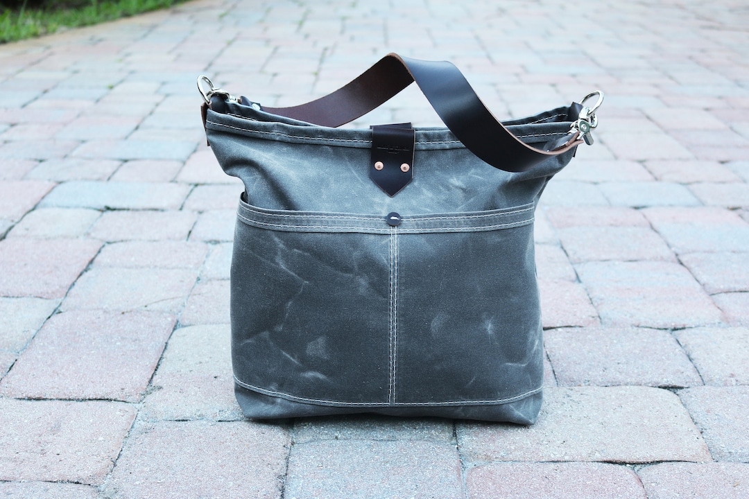 Waxed Canvas Hobo Bag Bucket Bag Casual Tote Bag Hobo Tote 010251 Etsy