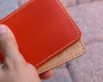 Hand Stitched Leather mens wallet - Veg tanned Leather - Buttero from Conceria Walpier - 010256