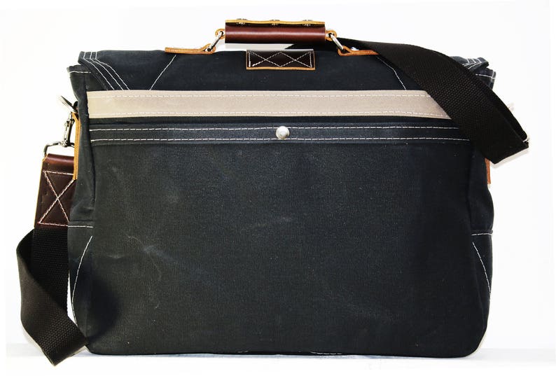LARGE Waxed Canvas Messenger Bag Laptop Bag Handmade by Alex Etsy