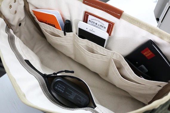 Waxed Canvas Messenger Bag - Horween Leather Accents