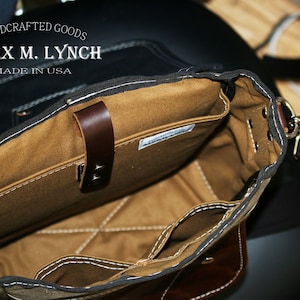 Vertical laptop messenger bag leather handle and shoulder pad 010122 image 7