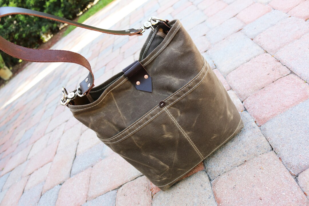 Waxed Canvas Hobo Bag Bucket Bag Casual Tote Bag Hobo Tote 010251 Etsy