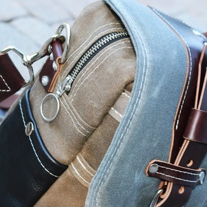 Waxed Canvas Briefcase Messenger bag handmade by Alex M Lynch 010178 image 7