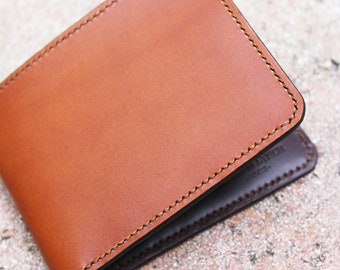 Hand Stitched Leather mens wallet - Veg tanned Leather - leather wallet - Italian Buttero leather  from Conceria Walpier - 010298