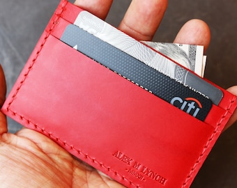 Buttero Leather ID card holder - Italian vegetable leather - hand stitched - 010175