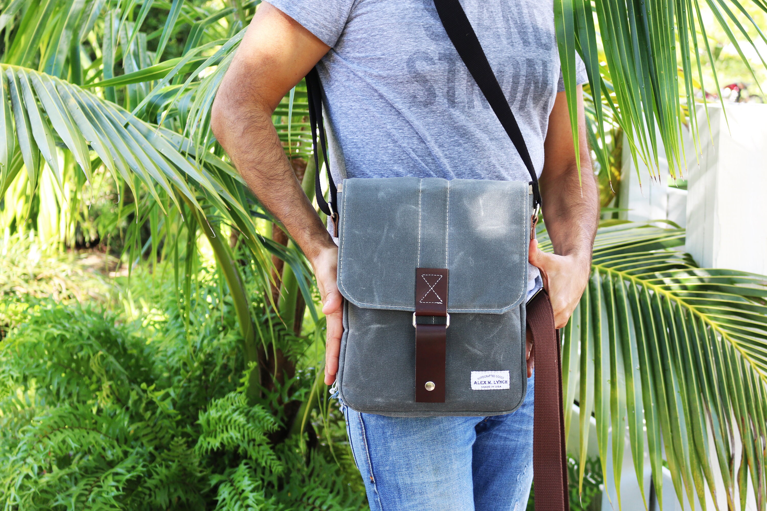 Vertical messenger travel bag tablet bag heavy waxed Etsy