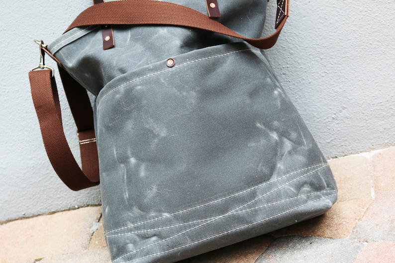 Waxed Canvas Tote Heavy Weight Water Resistant and Genuine Etsy Canada