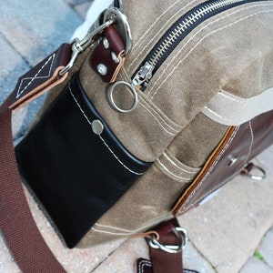 Waxed Canvas Briefcase Messenger bag handmade by Alex M Lynch 010178 image 6