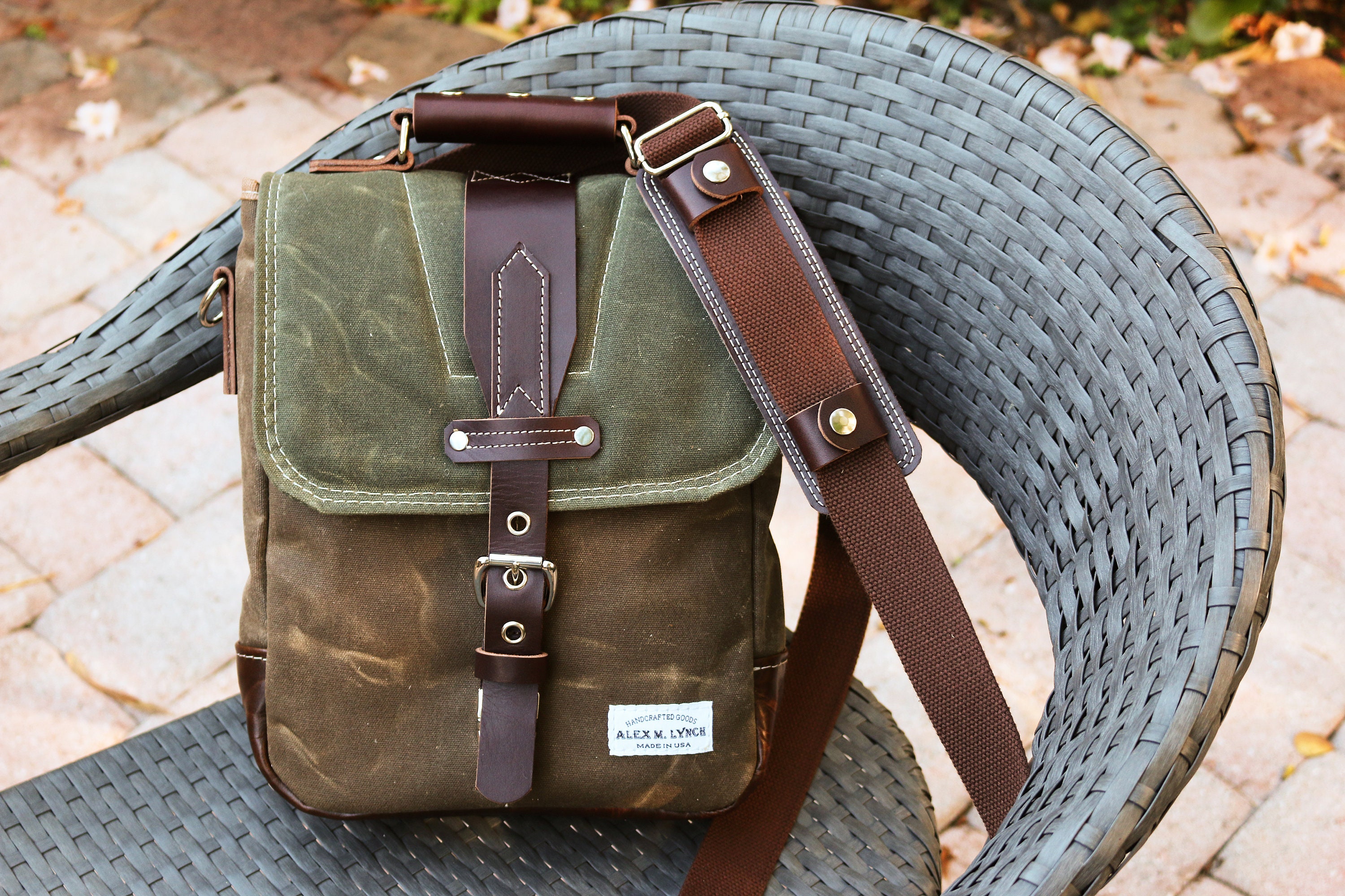 vertical messenger bag canvas