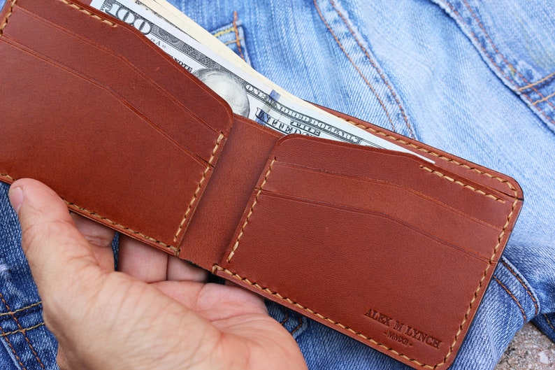 Cartera para hombre de cuero cosido a mano - Cuero curtido vegetal - Buttero de Conceria Walpier - 010216 imagen 3