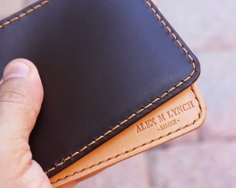 Hand Stitched Leather mens wallet - Veg tanned Leather - Buttero from Conceria Walpier - 010255