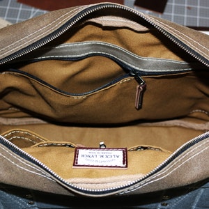 Waxed Canvas Briefcase Messenger bag handmade by Alex M Lynch 010178 image 8